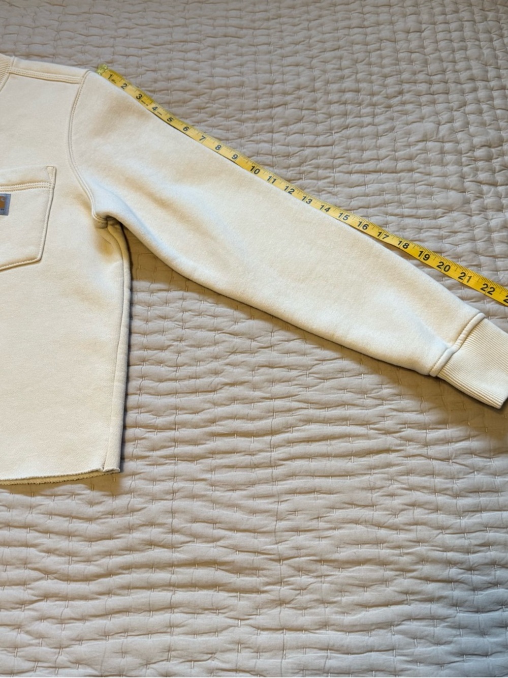 Carhartt Women’s Relaxed Fit Cropped Sweatshirt Size Medium 8-10 soft yellow - Picture 8 of 8